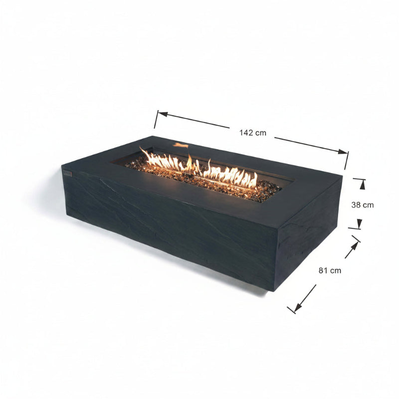 Elementi Plus Cape Town Glass Fiber Reinforced Concrete Outdoor Fire Pit Table