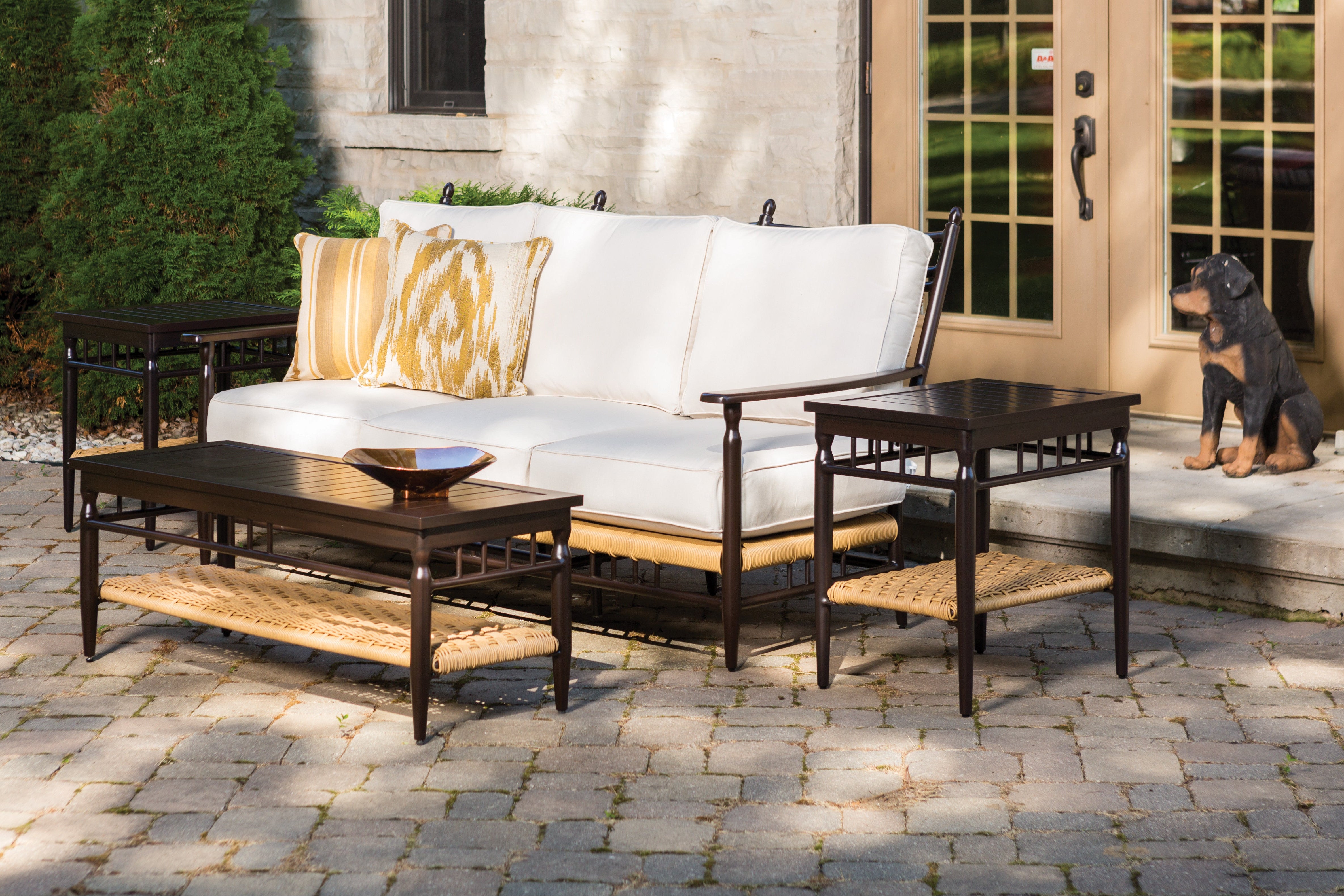 Lloyd Flanders Low Country Woven Vinyl Outdoor Rectangle End Table
