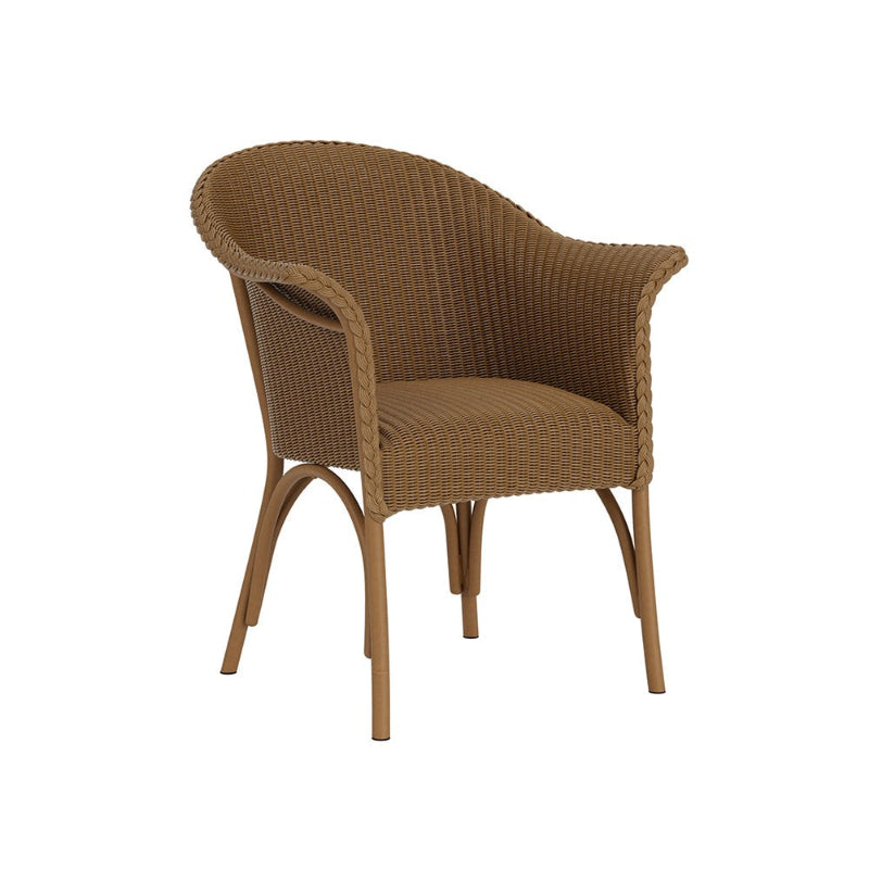 Lloyd Flanders All Seasons Wicker Aluminum Outdoor Dining Armchair with Padded Seat