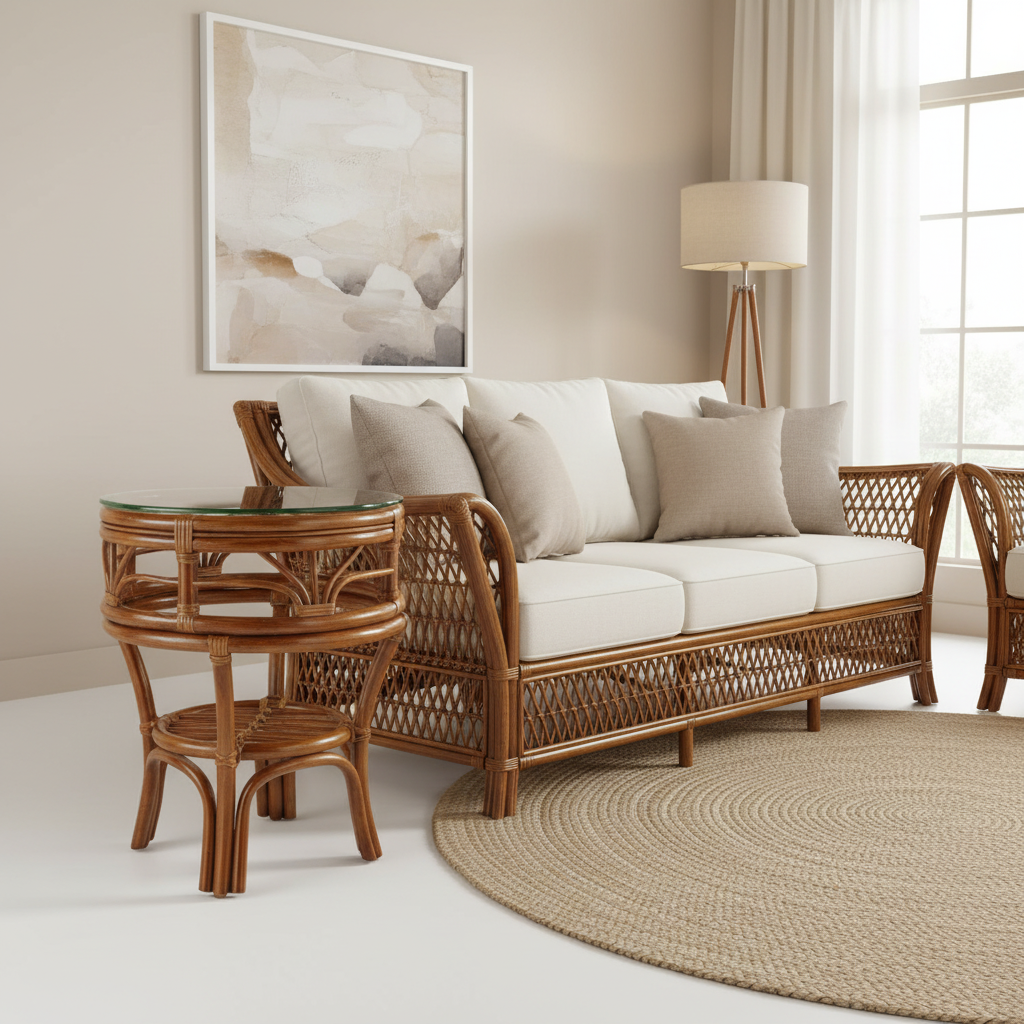 South Sea Rattan Palm Harbor Rattan Indoor End Table