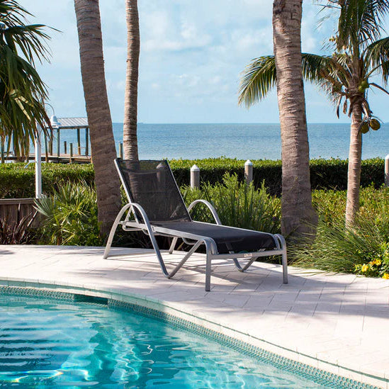 Hospitality Rattan Spectrum Aluminum Outdoor Stackable Chaise Lounge