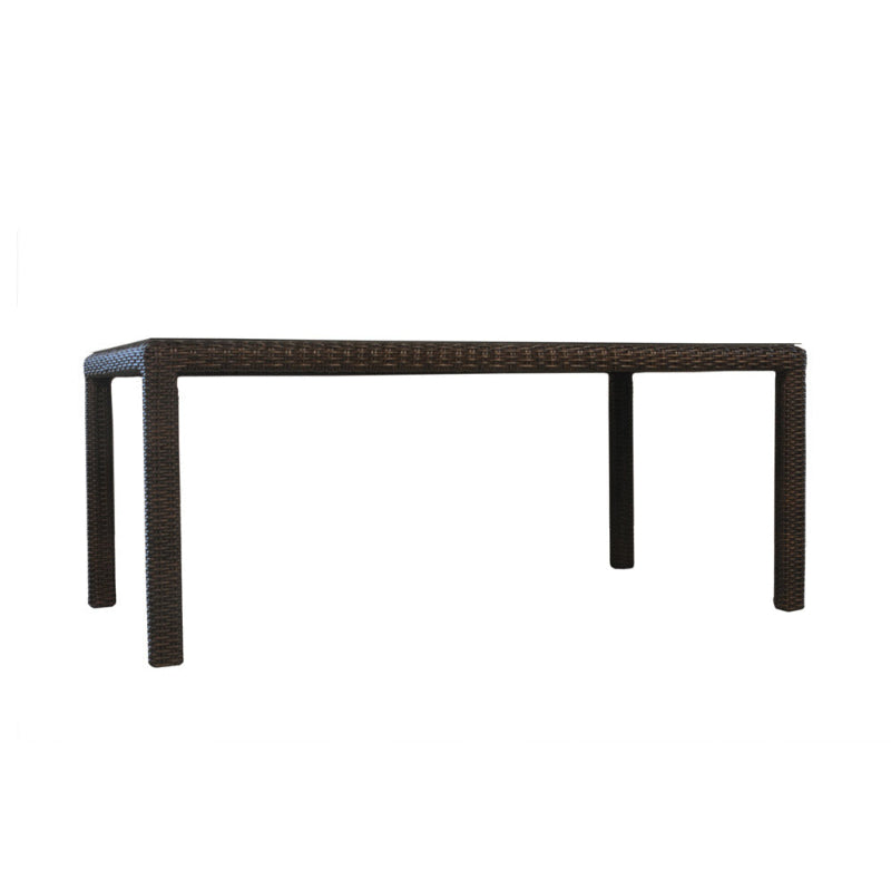 Lloyd Flanders Mesa Woven Vinyl Outdoor 72" Rectangular Umbrella Dining Table
