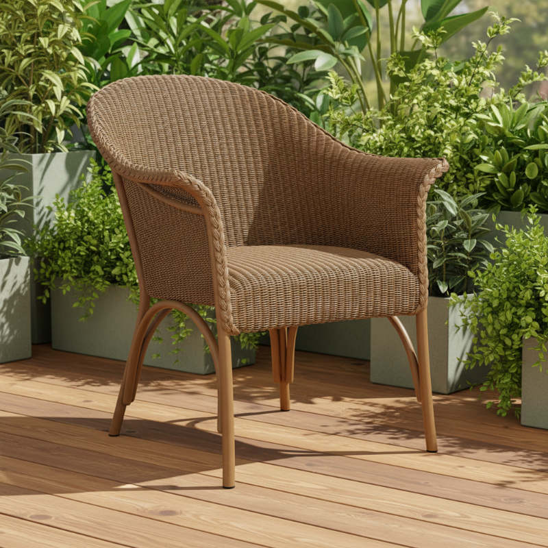 Lloyd Flanders All Seasons Wicker Aluminum Outdoor Lounge Chair with Padded Seat