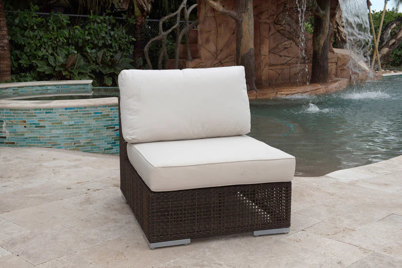 Hospitality Rattan Atlantis Wicker Outdoor Modular Armless Chair