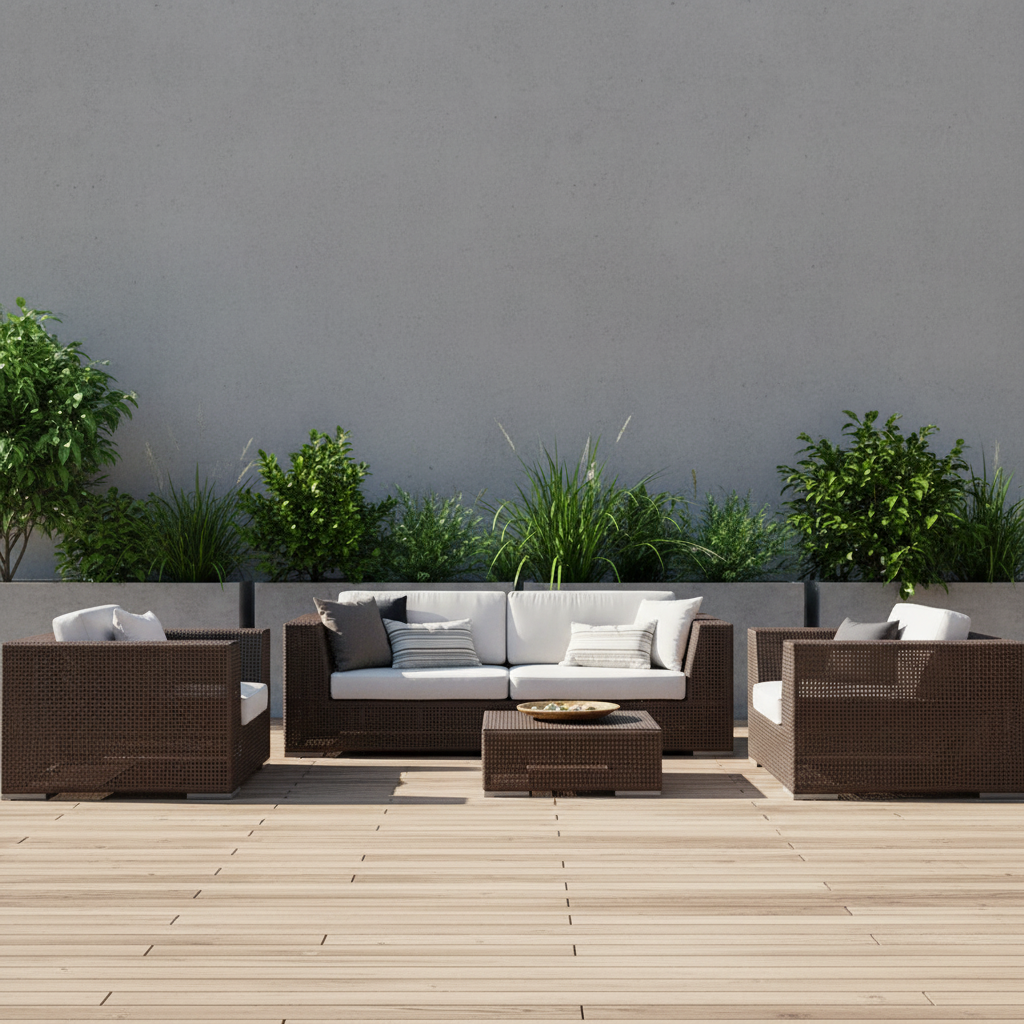 Hospitality Rattan Atlantis Wicker Outdoor 4-Person Modular Set