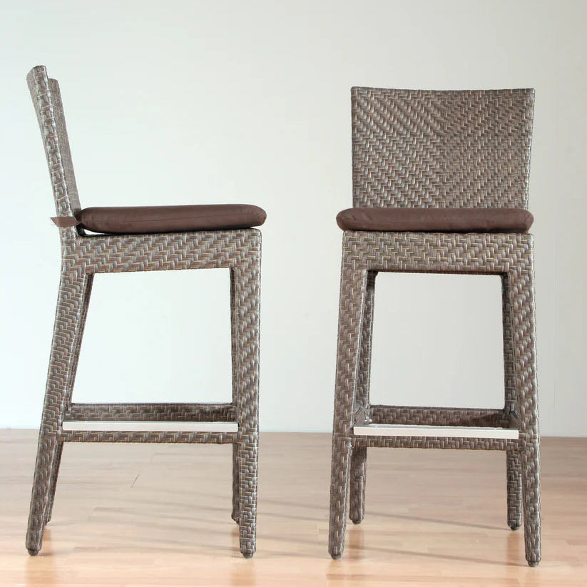 Hospitality Rattan Atlantis Wicker Outdoor Barstools Set of 2