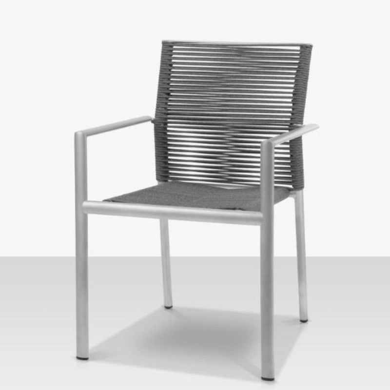 DecoScape Avalon Aluminum Rope Outdoor Dining Arm Chair