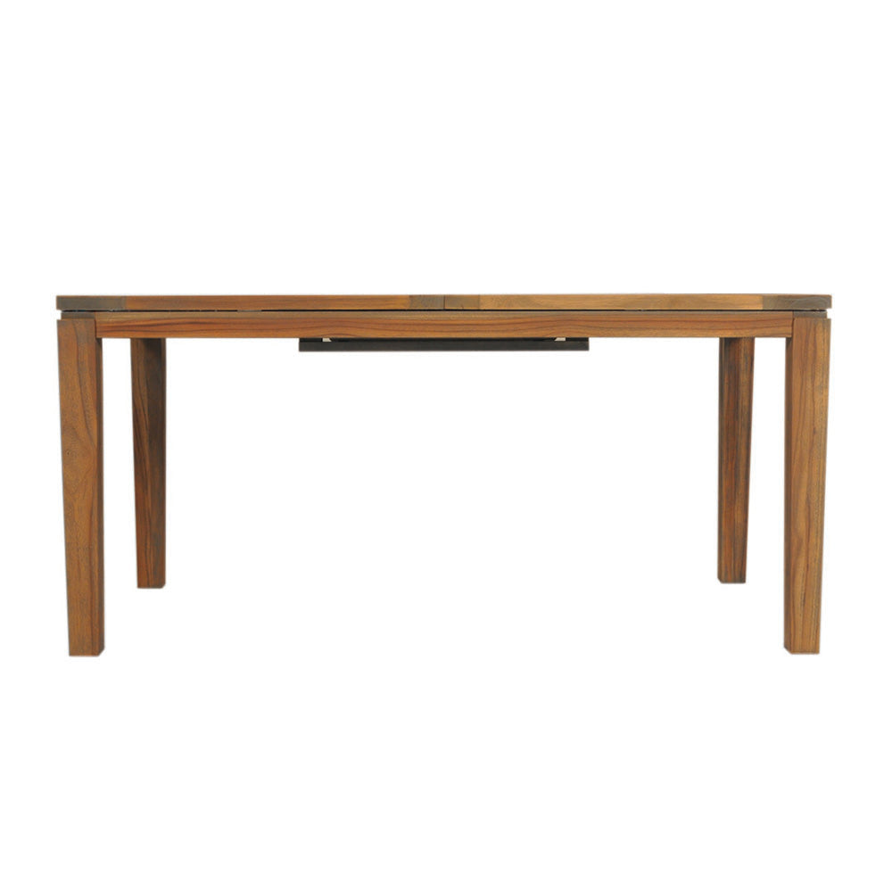 Lloyd Flanders Teak Outdoor 63–84" Butterfly Leaf Umbrella Dining Table