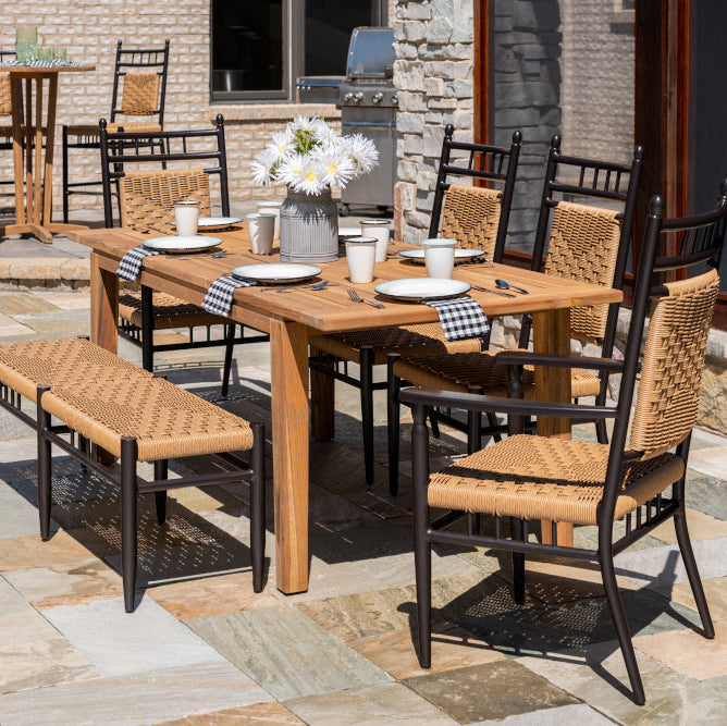 Lloyd Flanders Low Country Woven Vinyl Outdoor Dining Armchair
