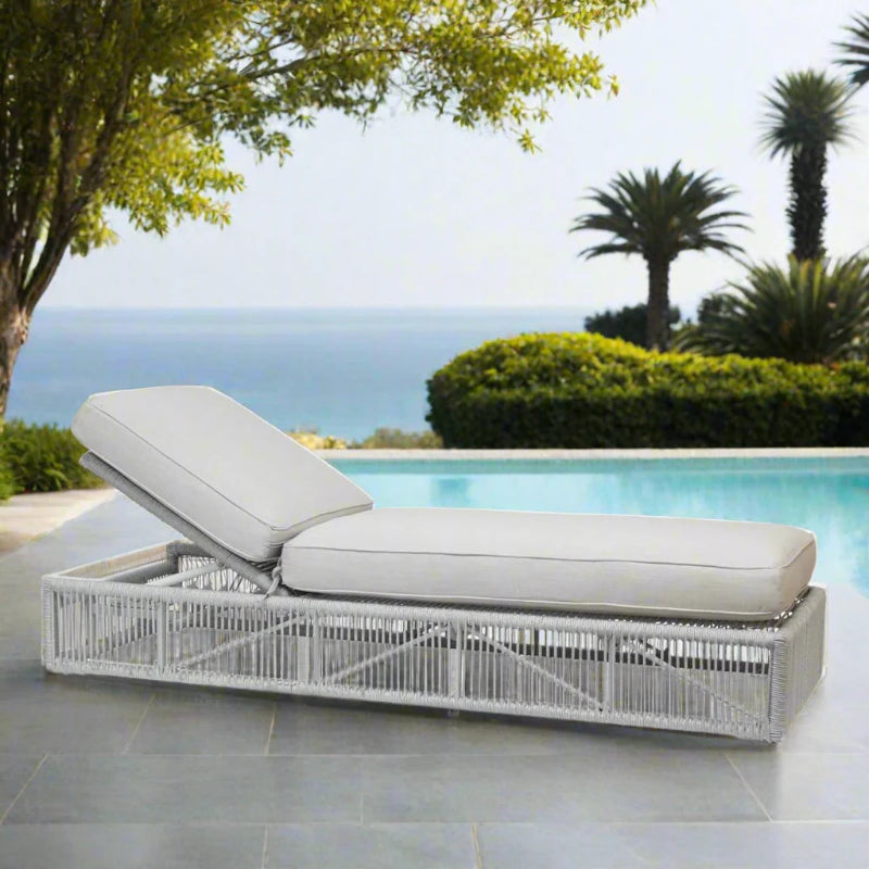 Sunset West Miami Rope Aluminum Outdoor Adjustable Chaise Lounge