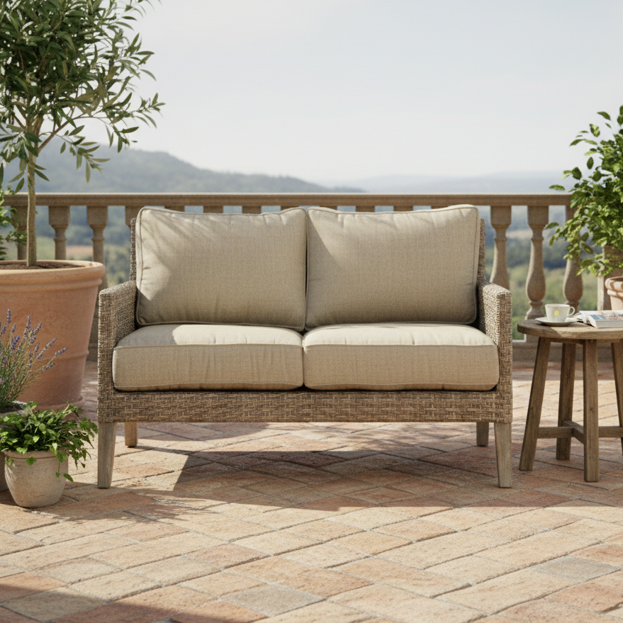 Alfresco Home Cornwall Wicker Outdoor Loveseat