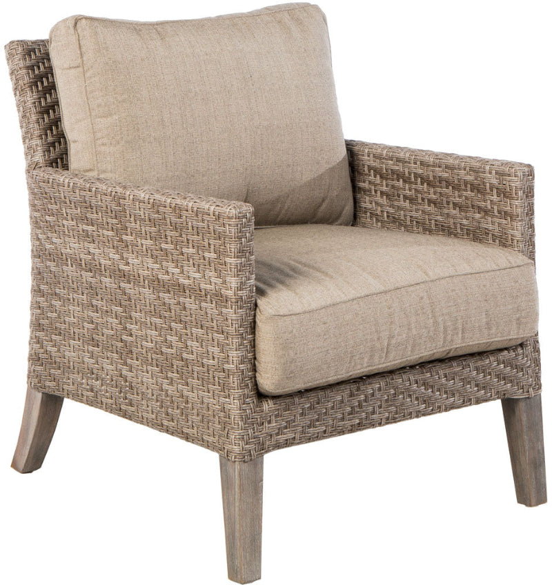 Alfresco Home Cornwall Woven Wood Outdoor 4-Person Deep Seating Conversation Set with Cushions