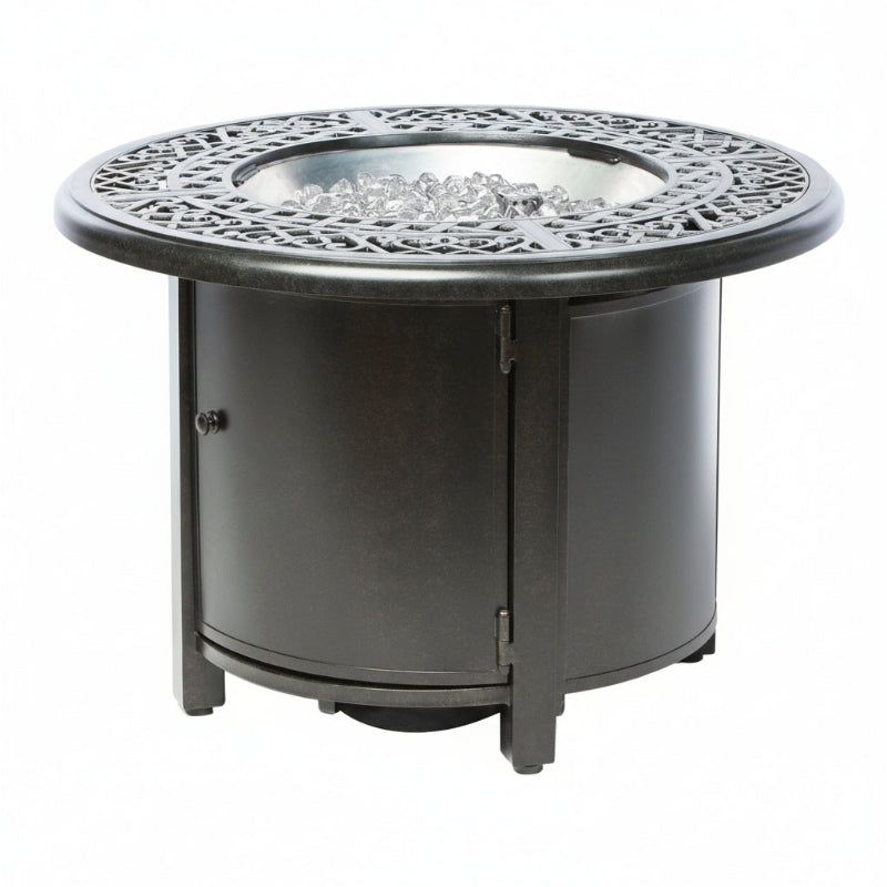 Alfresco Home Kinsale Cast Aluminum Outdoor 36" Round Fire Pit Table Blacksmith