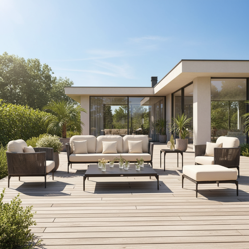 Skyline Design Boston Aluminum Rope Outdoor 5-Person Seating Set