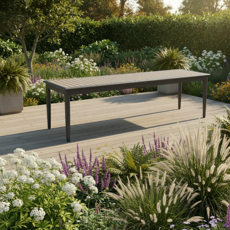 Alfresco Home Genevieve Polywood Aluminum Outdoor Dining Bench