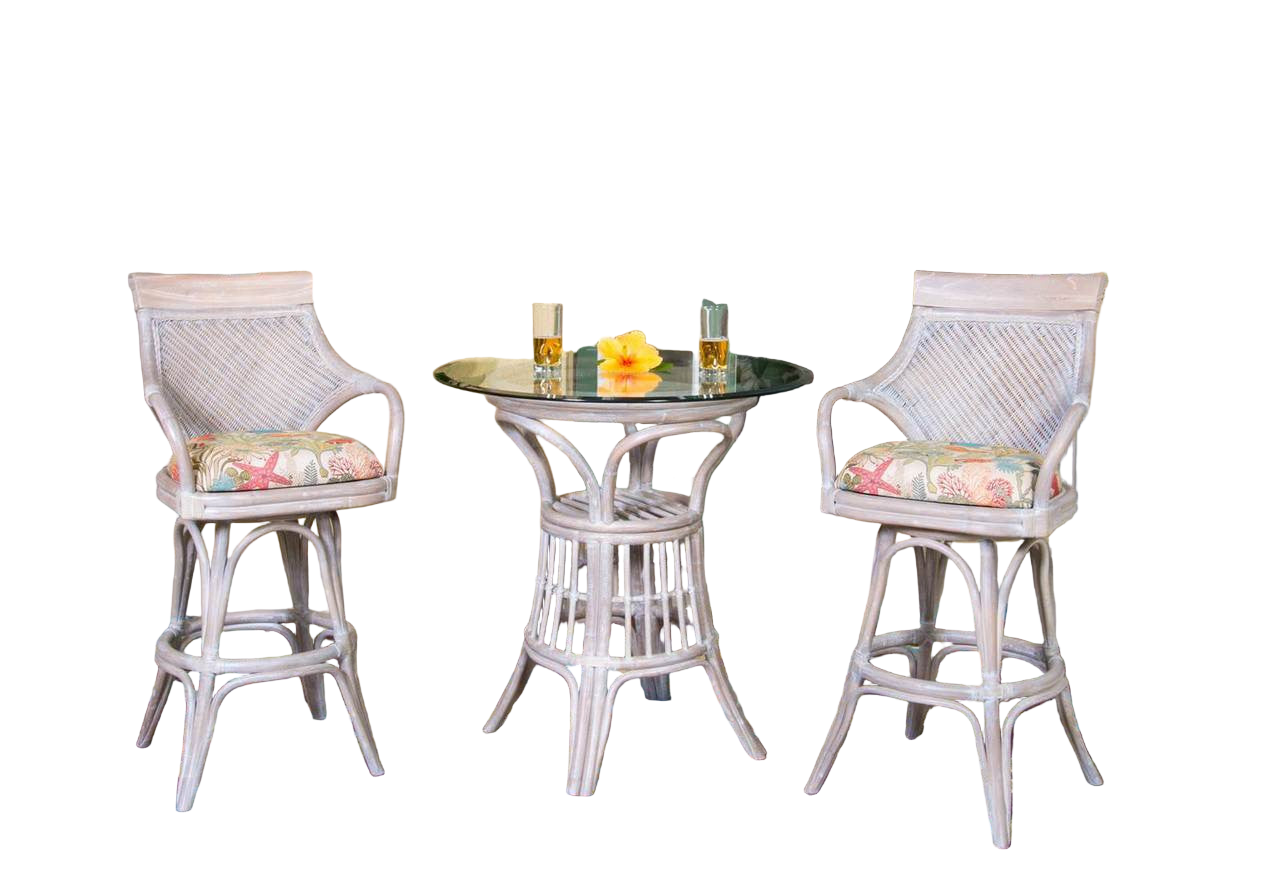Alexander & Sheridan Bermuda 3 Piece Rattan Indoor Pub Set