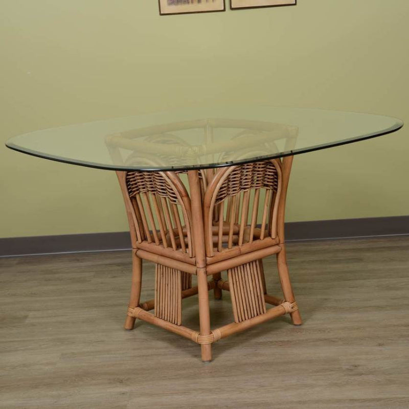Alexander & Sheridan Bridgeport Natural Rattan Indoor 4-Person Dining Set with Cushions
