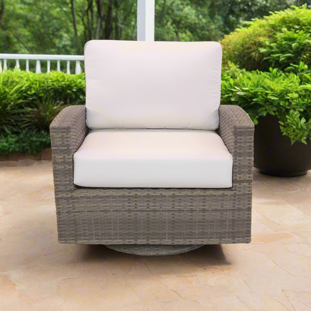 Forever Patio Barbados Wicker Swivel Glider Club Chair