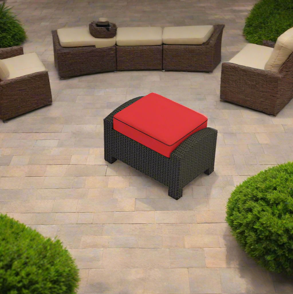 Forever Patio Barbados Wicker Rectangle Ottoman