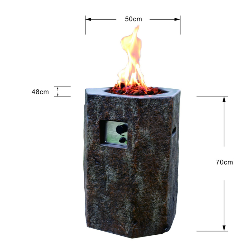 Elementi Modeno Basalt Column Fire Pit Table