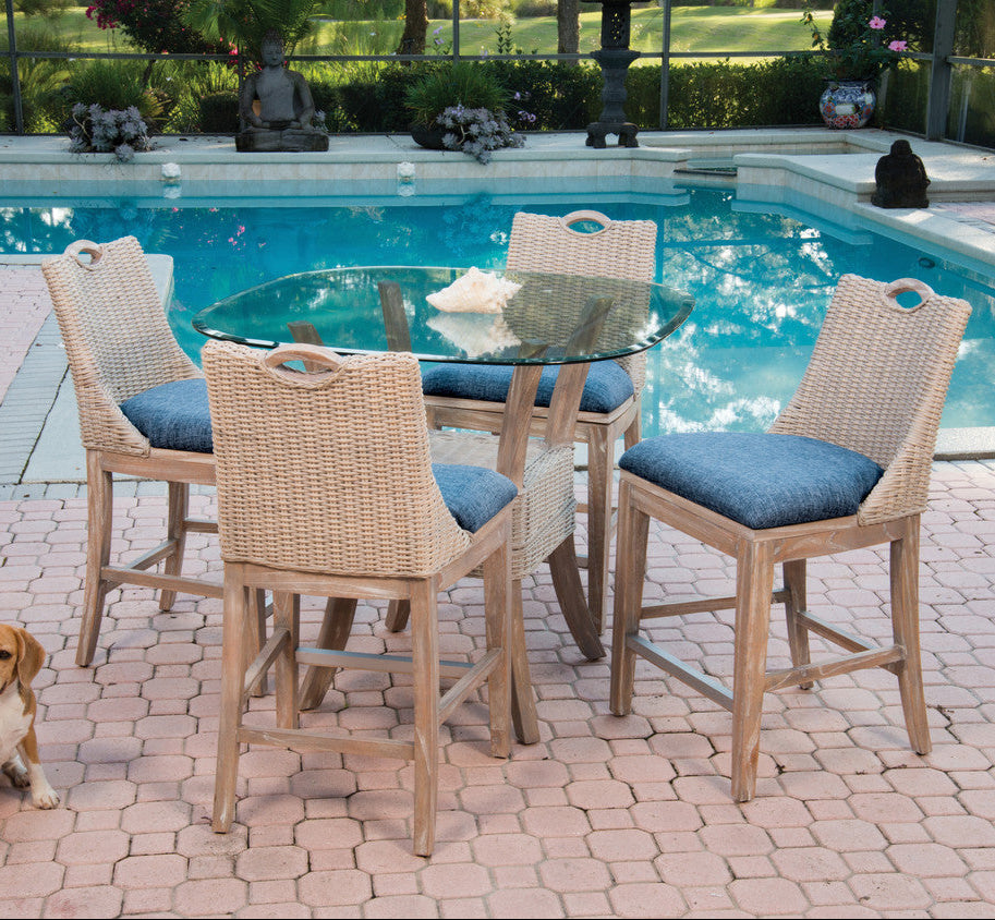 Alexander & Sheridan Belize 5 Piece Rattan Indoor Counter Height Dining Set