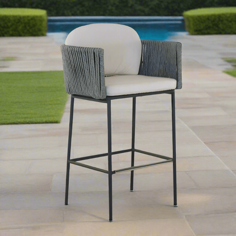 Skyline Design Boston Aluminum Rope Outdoor Barstool