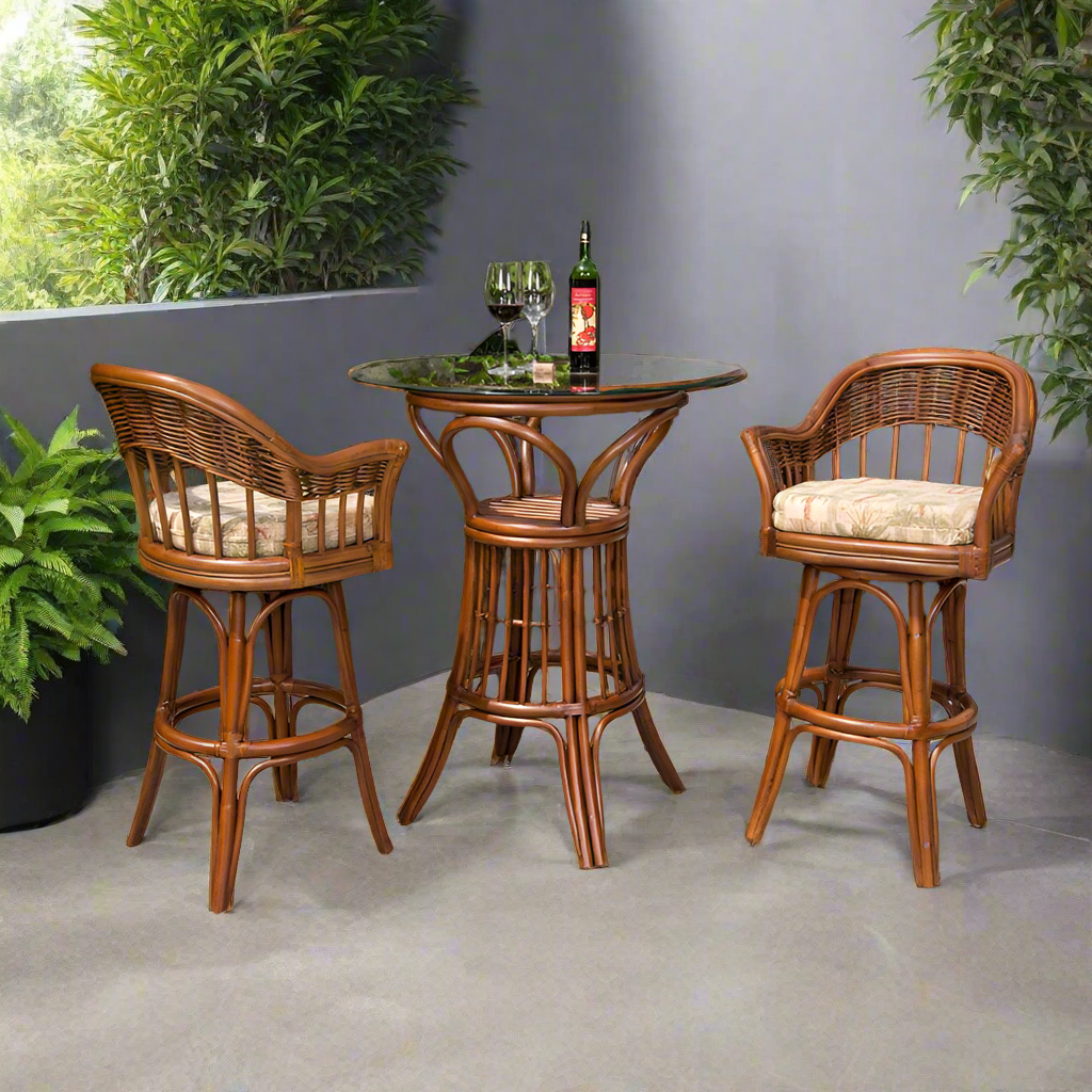 Alexander & Sheridan Bridgeport 3 Piece Rattan Indoor Pub Set