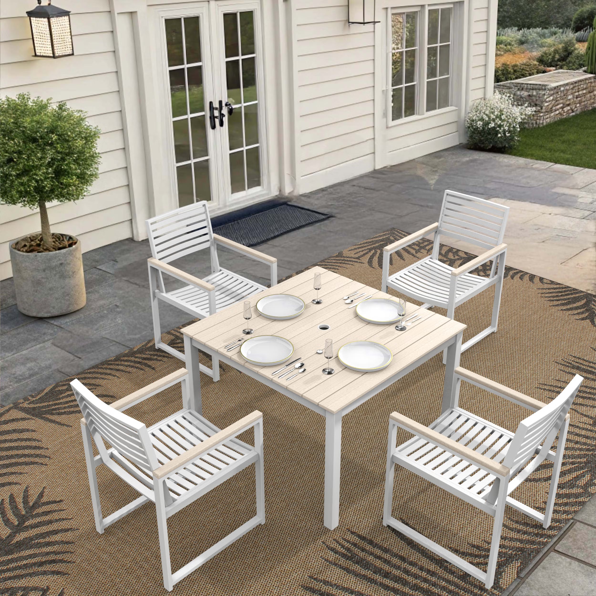 NorthCape International Brighton Aluminum Outdoor 4-Person Patio Dining Set