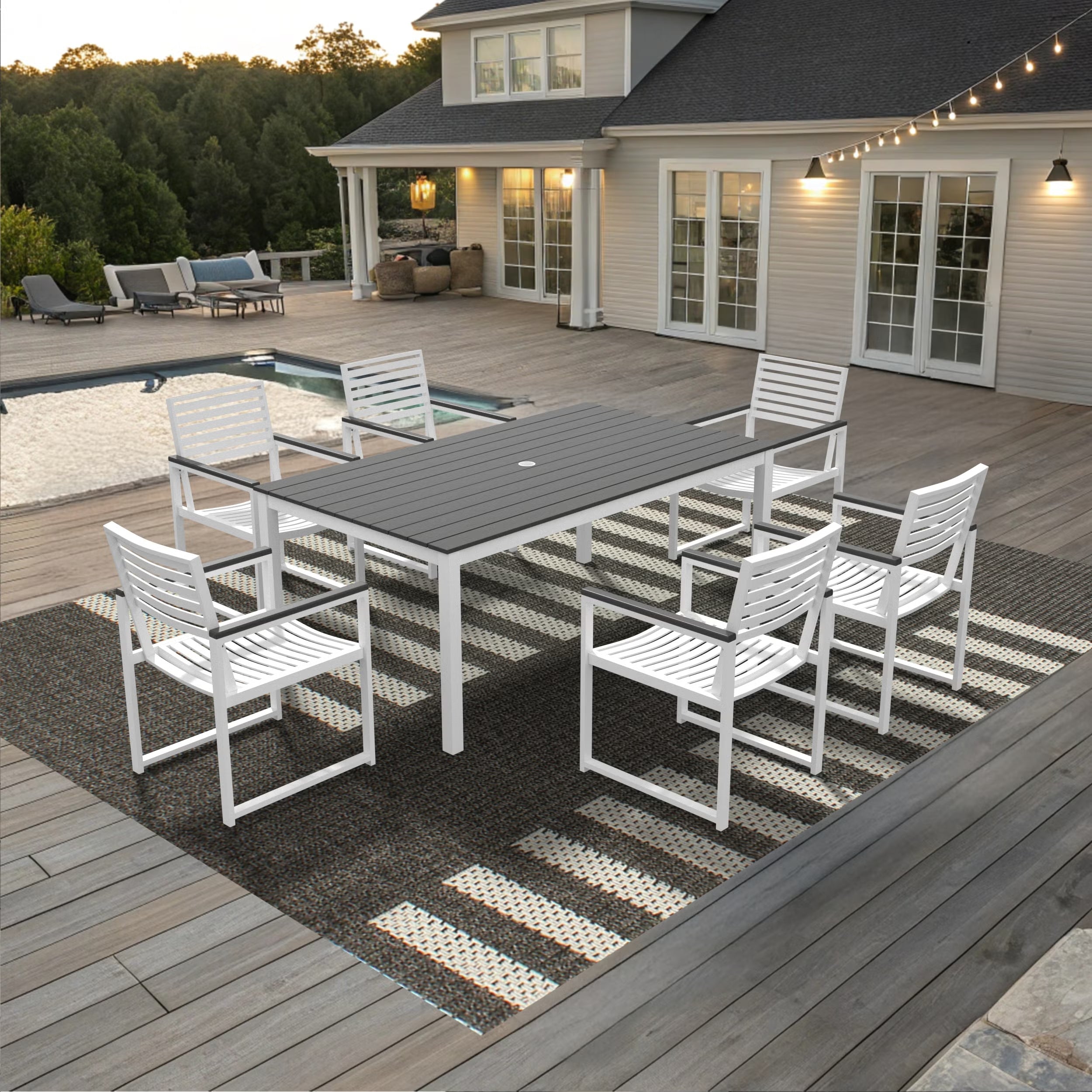 NorthCape International Brighton Aluminum Outdoor 6-Person Patio Dining Set