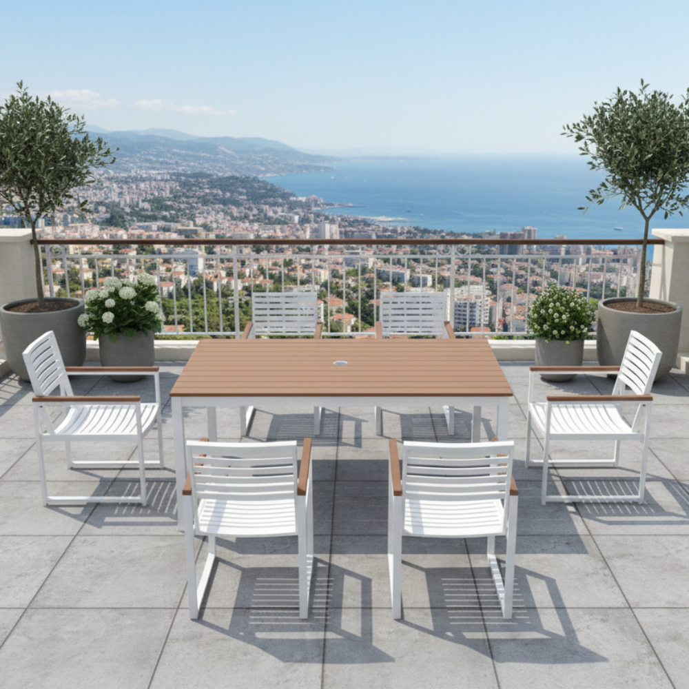 NorthCape International Brighton Aluminum Outdoor 6-Person Patio Dining Set
