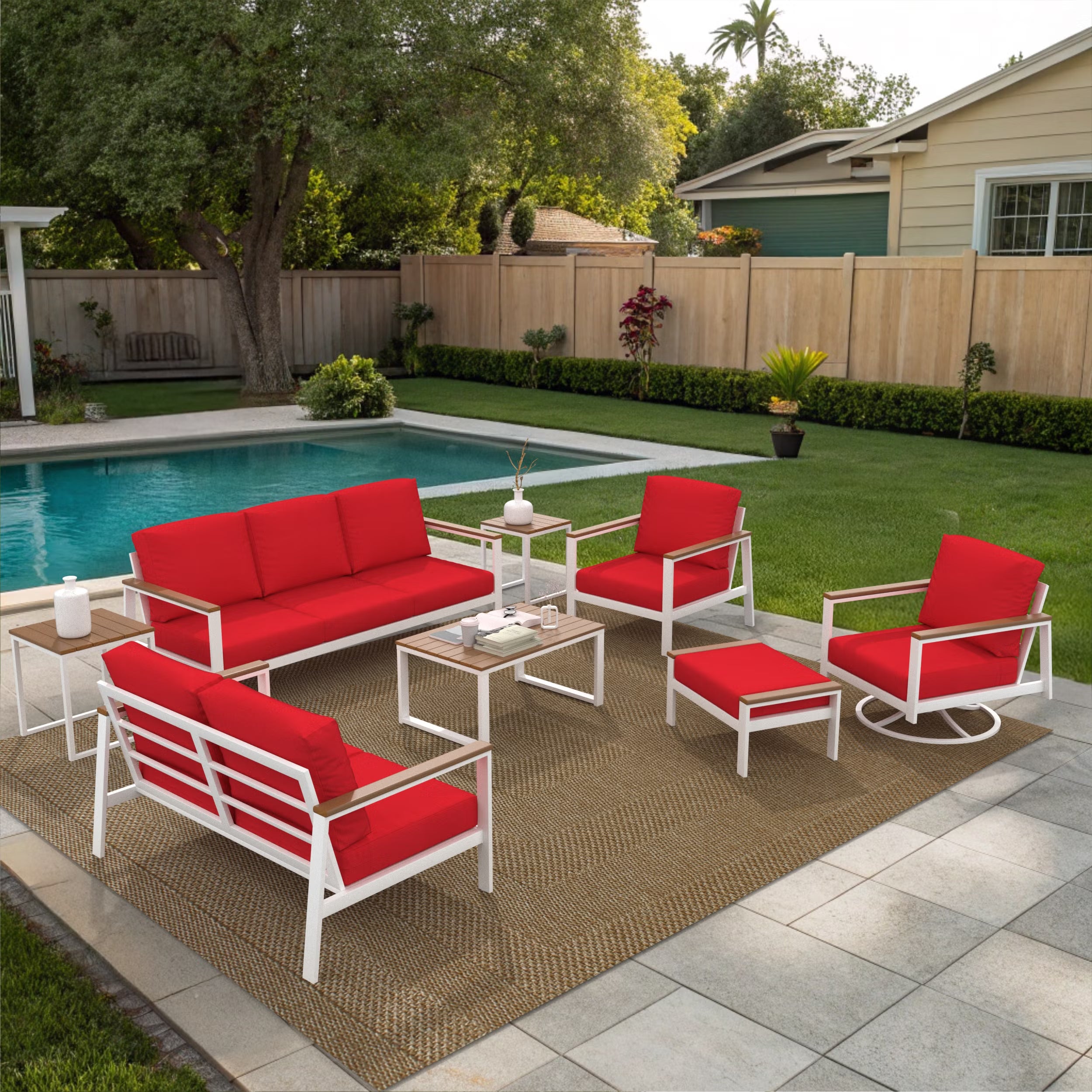 NorthCape International Brighton Aluminum Outdoor 7-Person Ultimate Patio Set