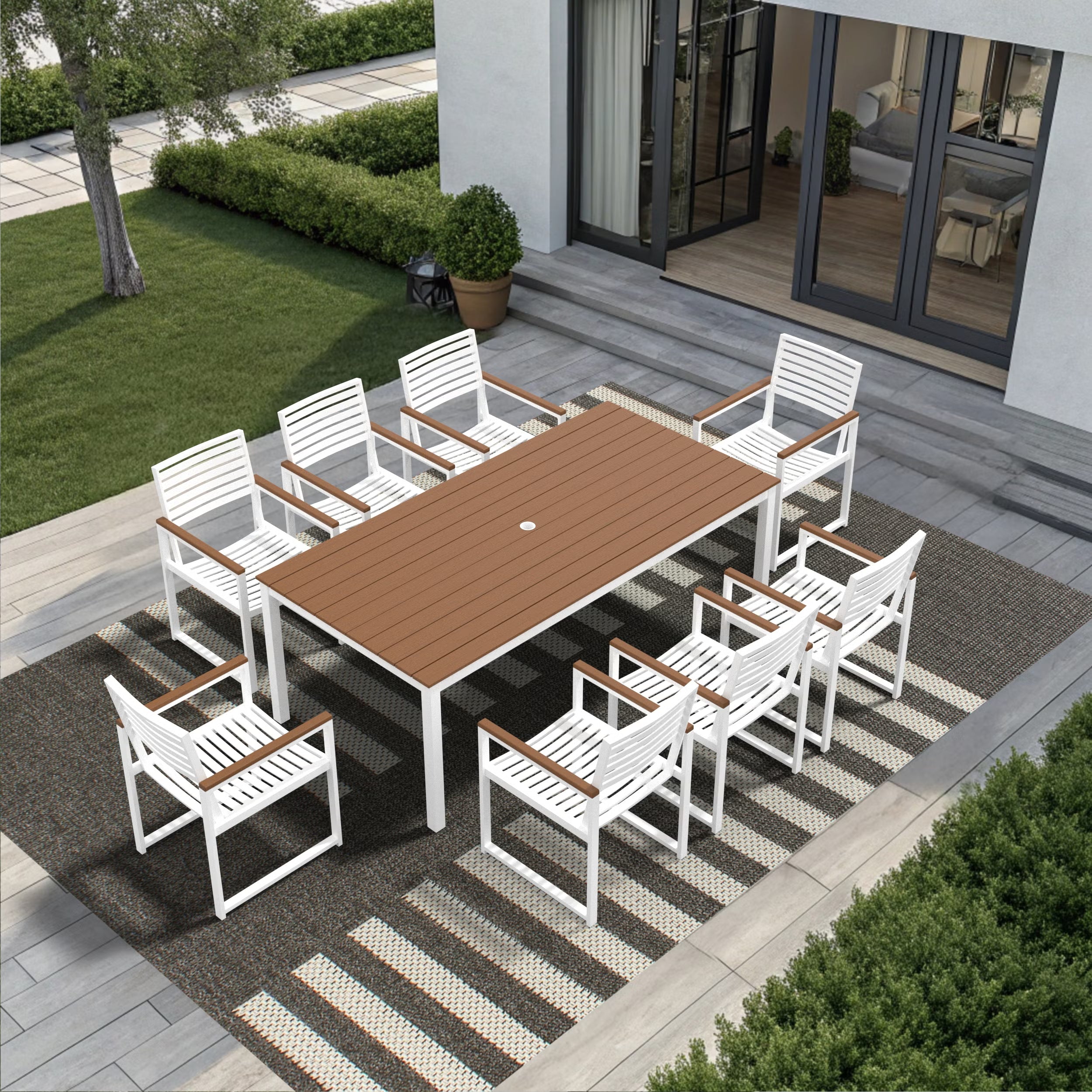 NorthCape International Brighton Aluminum Outdoor 8-Person Patio Dining Set
