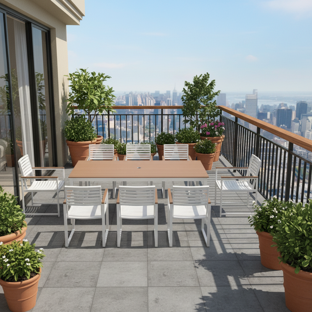 NorthCape International Brighton Aluminum Outdoor 8-Person Patio Dining Set