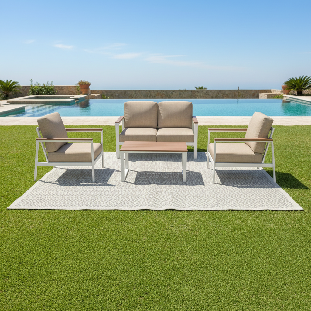 NorthCape International Brighton Aluminum Outdoor 4-Person Conversation Patio Set