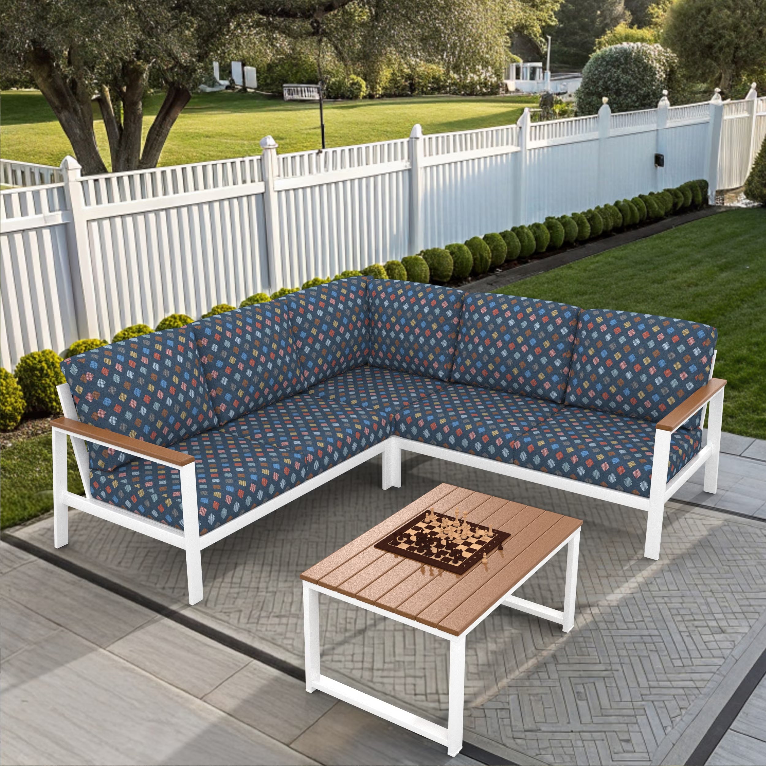 NorthCape International Brighton Aluminum Outdoor 5-Person Sectional Patio Set