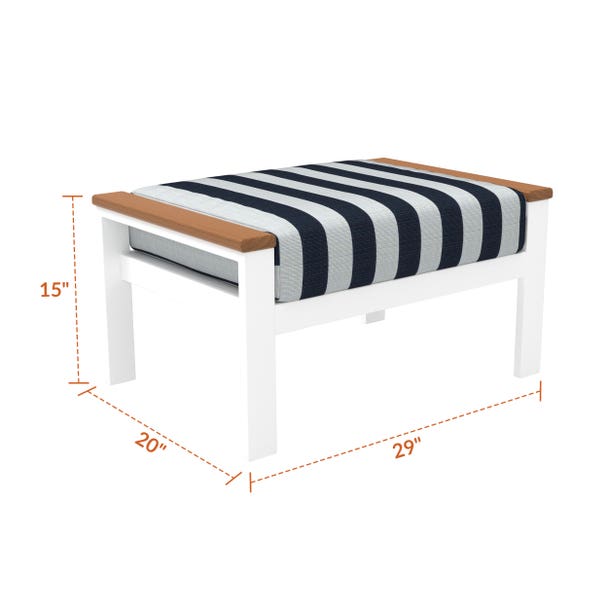 NorthCape International Brighton Aluminum Outdoor Rectangular Ottoman
