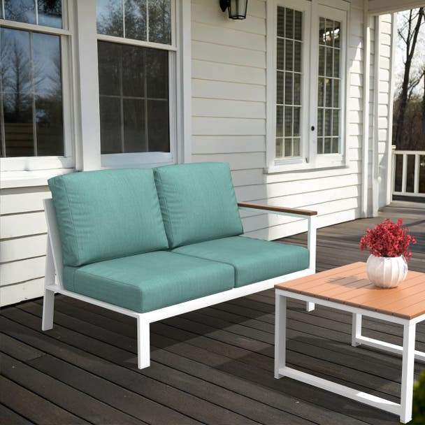 NorthCape International Brighton Aluminum Outdoor Sectional Left Arm Loveseat