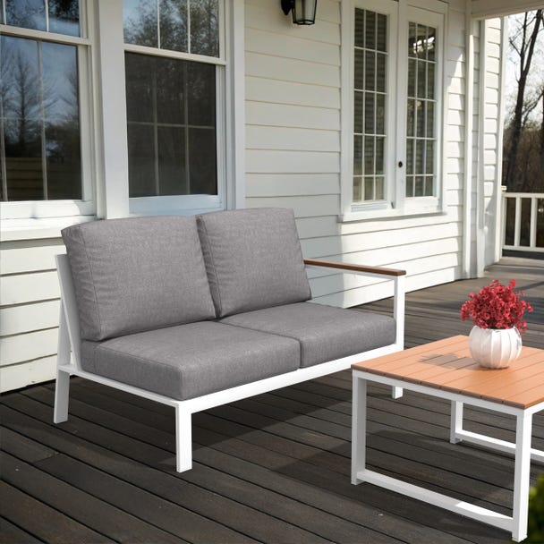 NorthCape International Brighton Aluminum Outdoor Sectional Left Arm Loveseat