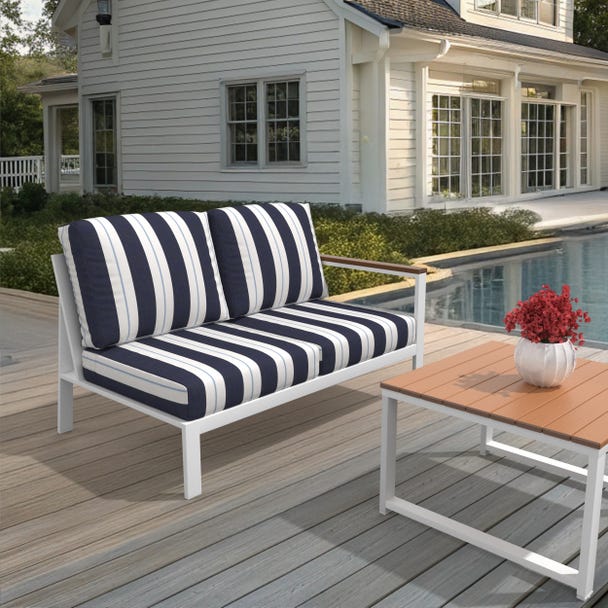 NorthCape International Brighton Aluminum Outdoor Sectional Left Arm Loveseat