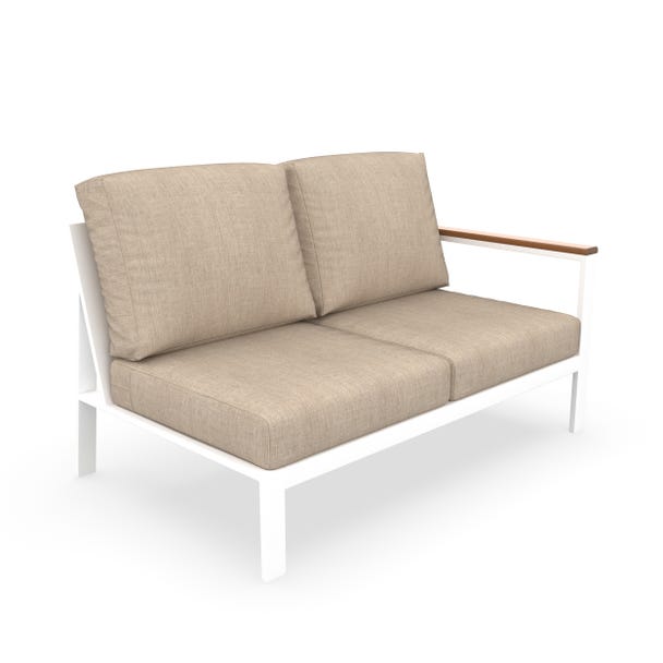 NorthCape International Brighton Aluminum Outdoor Sectional Left Arm Loveseat