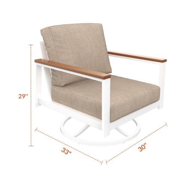 NorthCape International Brighton Aluminum Outdoor Swivel Rocking Chair