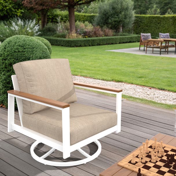 NorthCape International Brighton Aluminum Outdoor Swivel Rocking Chair