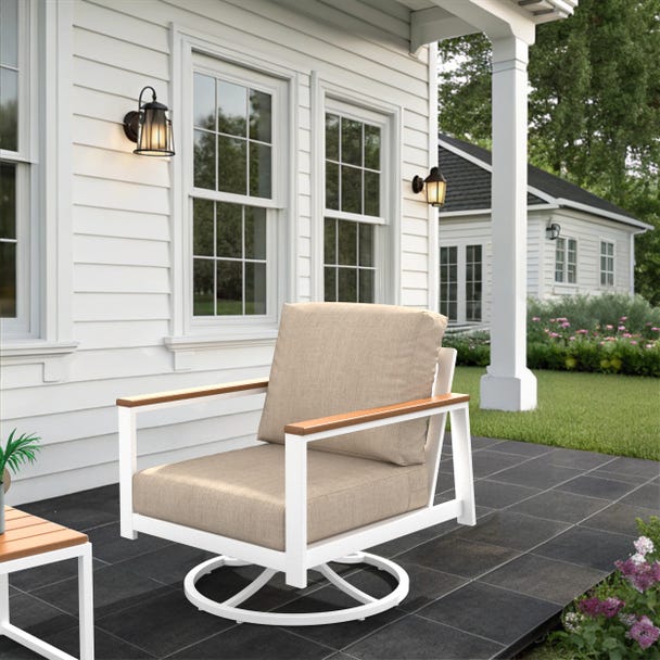 NorthCape International Brighton Aluminum Outdoor Swivel Rocking Chair