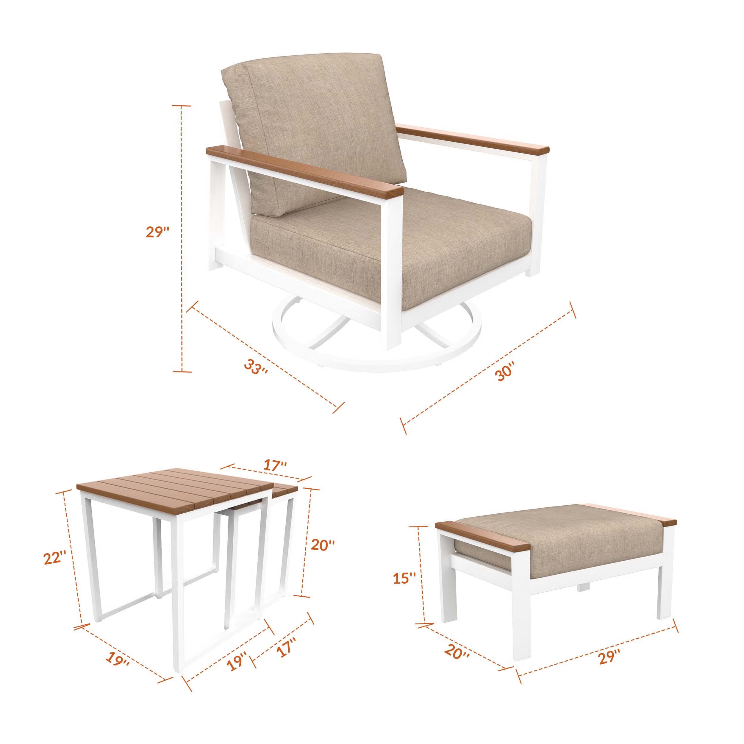 NorthCape International Brighton Aluminum Outdoor 7-Person Ultimate Patio Set