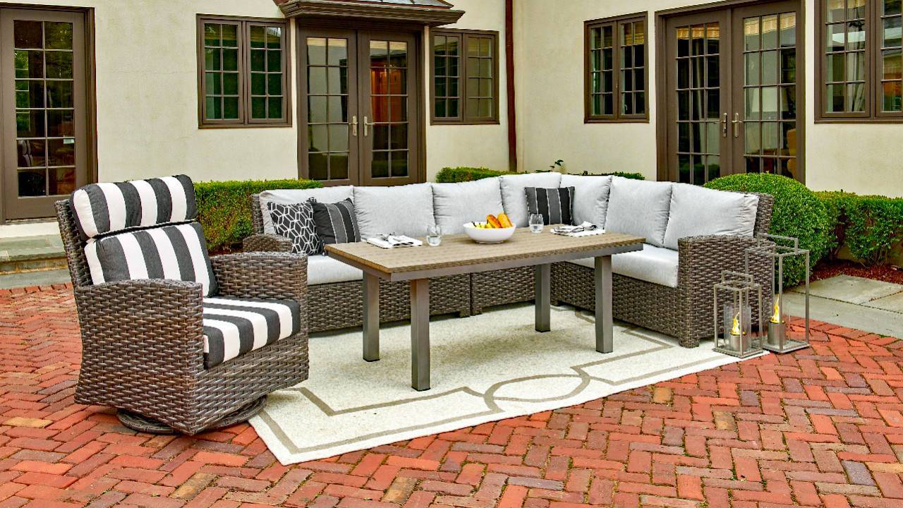 Forever Patio Brookside Wicker 6 Piece Sectional Set