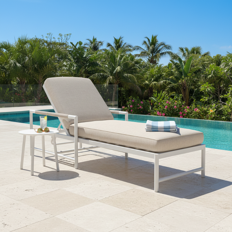 Sunset West Sabbia Aluminum Rope Outdoor Chaise Lounge