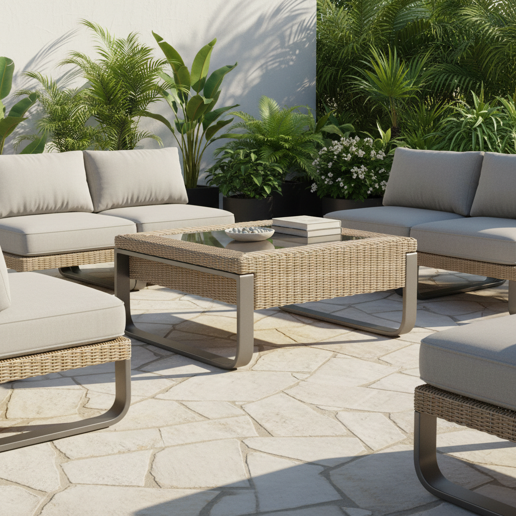 South Sea Rattan Callaway Aluminum Outdoor Coffee Table