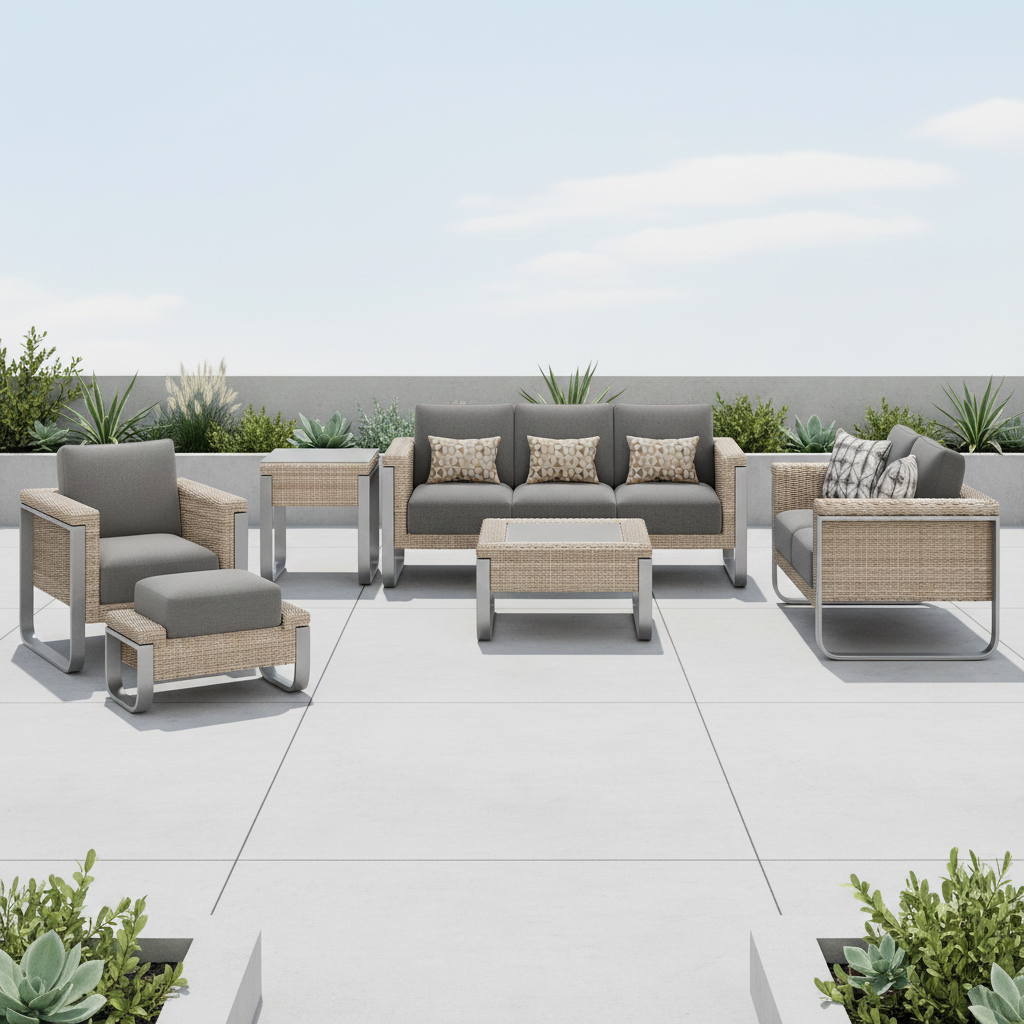 South Sea Rattan Callaway Aluminum Outdoor 6- Person Seating