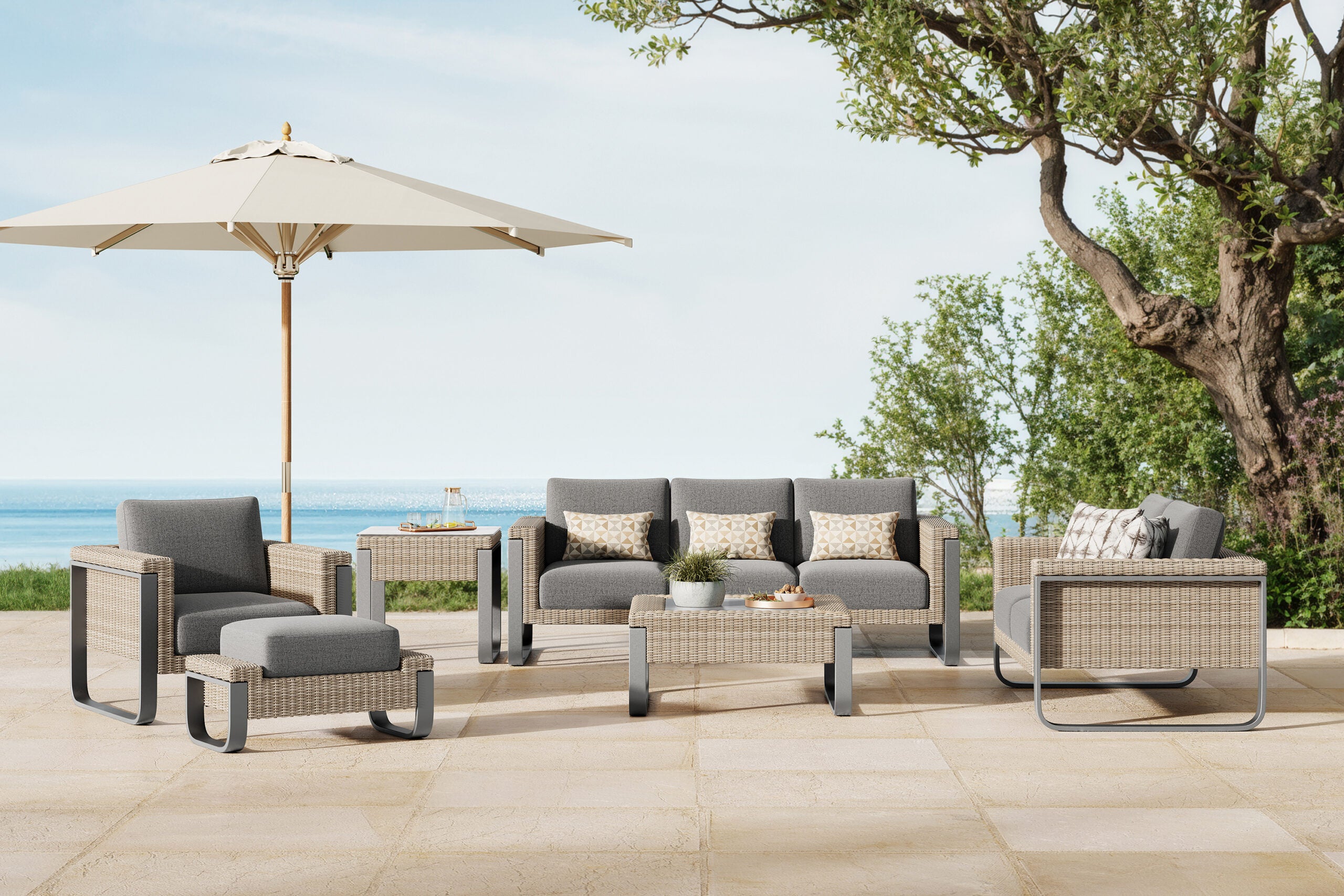 South Sea Rattan Callaway Aluminum Outdoor 6- Person Seating