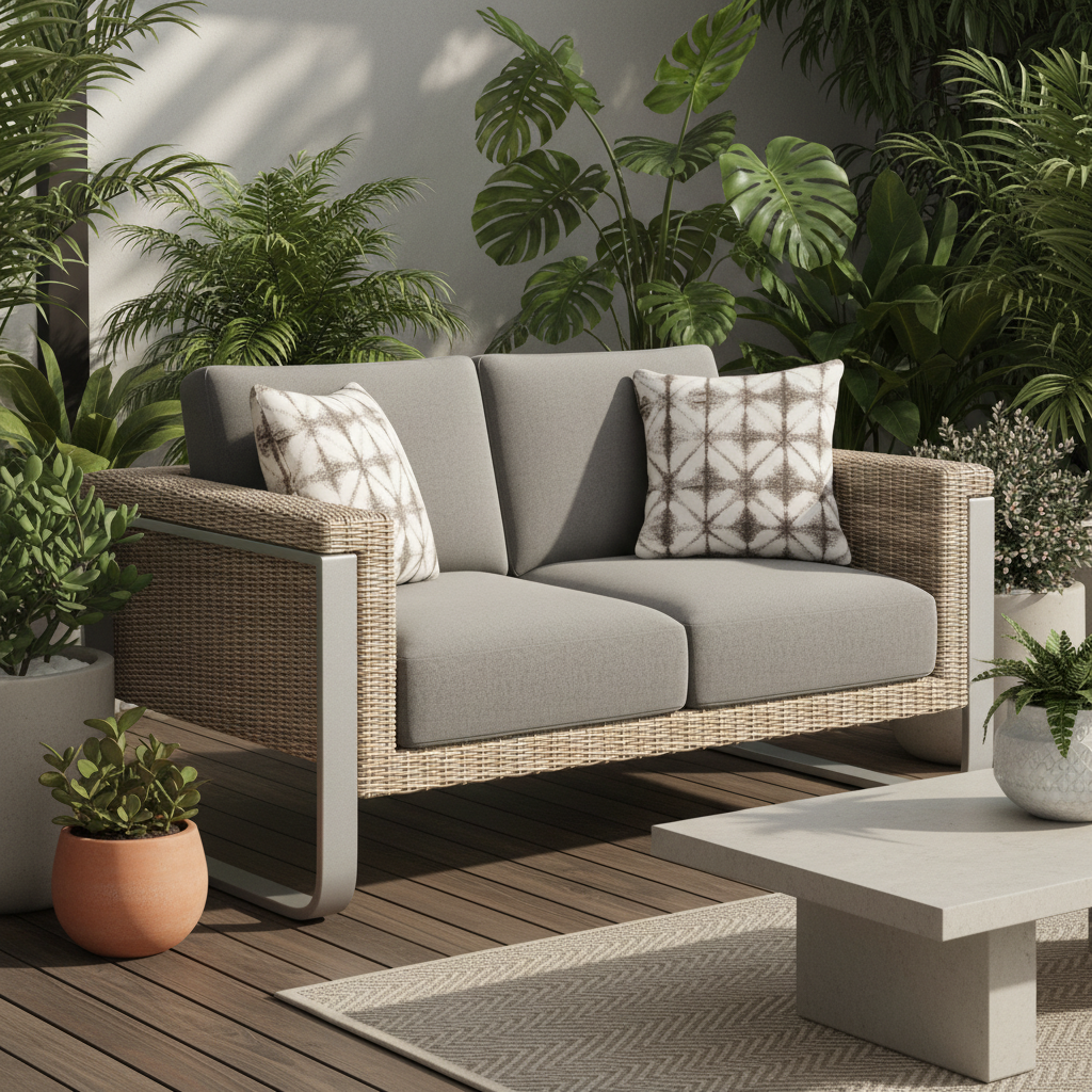 South Sea Rattan Callaway Aluminum Outdoor Loveseat